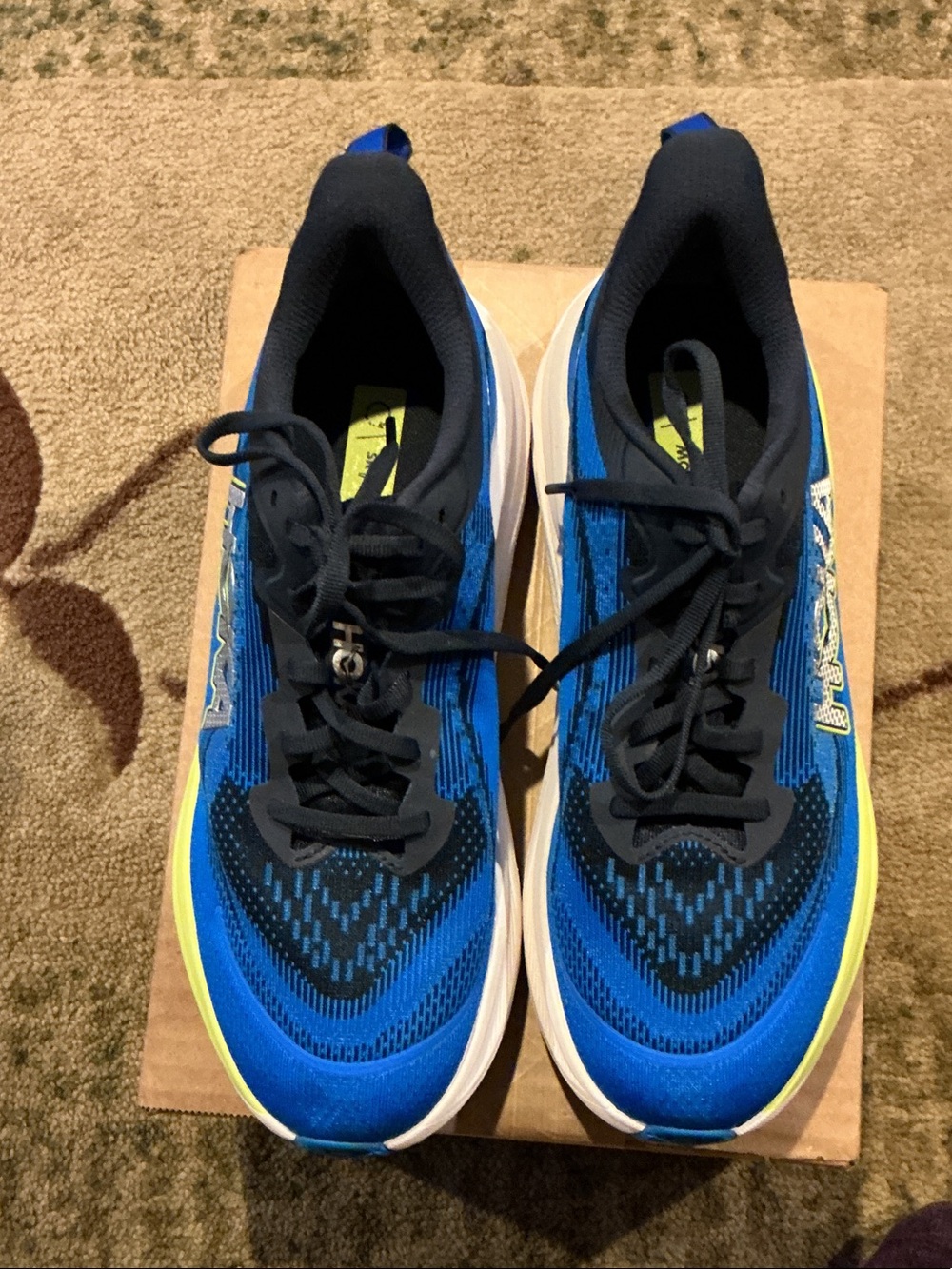 Hoka One Skyflow Running Shoe Blue with Lime Accent Running Shoes Men’s 8 no box - Picture 9 of 9